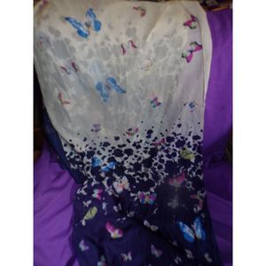 beautiful vintage floral and butterfly 60" scarf